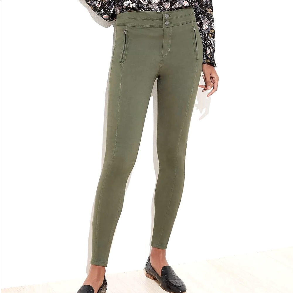 High Waist Skinny Sateen Pants